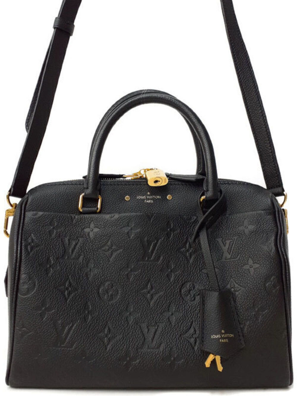Louis Vuitton Monogram Empreinte Speedy Bag 2Way Shoulder Bag Leather Black